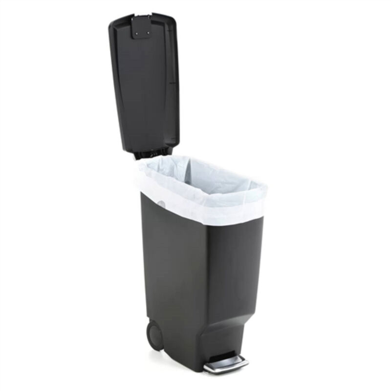 Space-Saving 10-Gallon Trash Can – Narrow Design with Easy Step-On Lid for Kitchen or Office