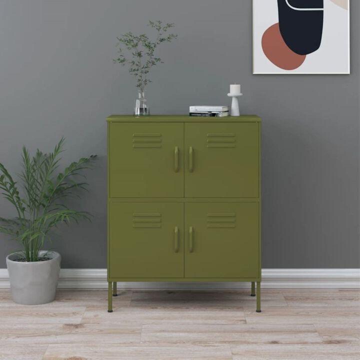 vidaXL Storage Cabinet 31.5"x13.8"x40" Steel