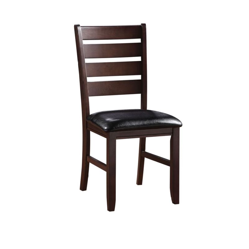 Urbana Side Chair (Set of 2) In Black PU & Cherry