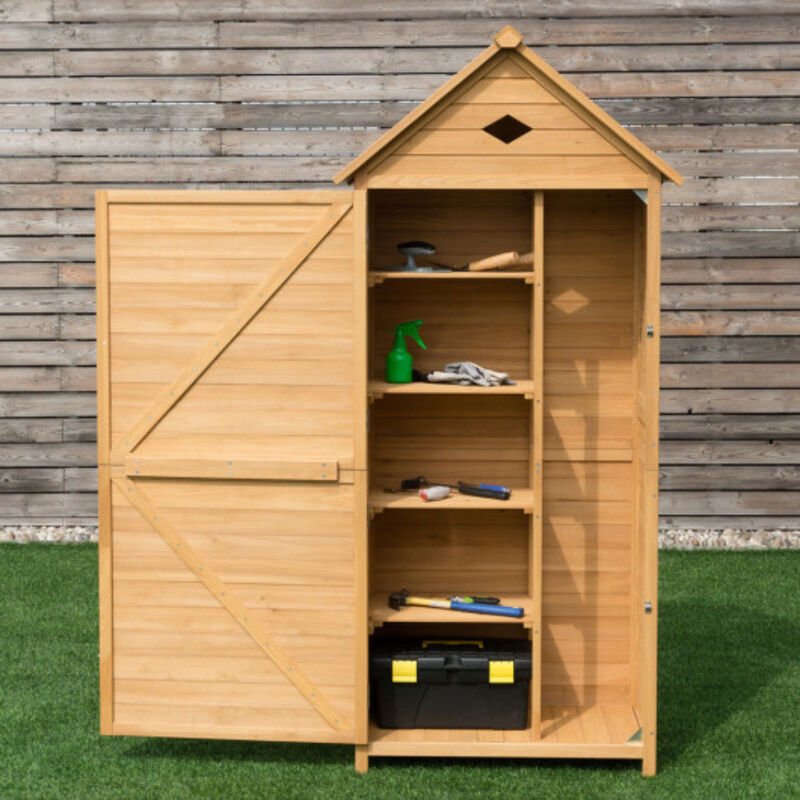 Outdoor Wooden Storage Hutch Single Door Shed