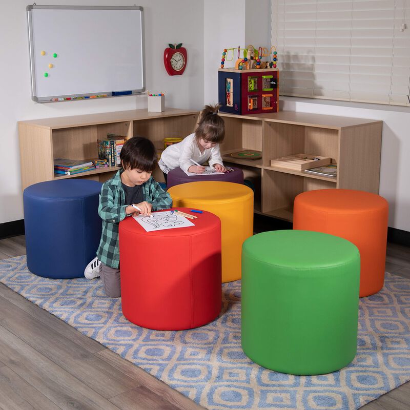Flash Furniture Nicholas Soft Seating Flexible Circle for Classrooms and Common Spaces - 18" Seat Height (Yellow)