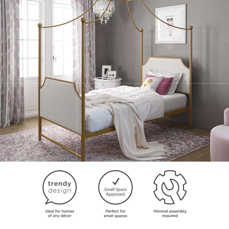Monarch Hill Clementine Canopy Bed, Twin, Gold