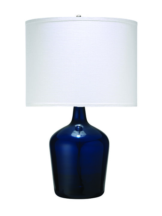 Plum Jar Glass Table Lamp, Linen Drum Shade