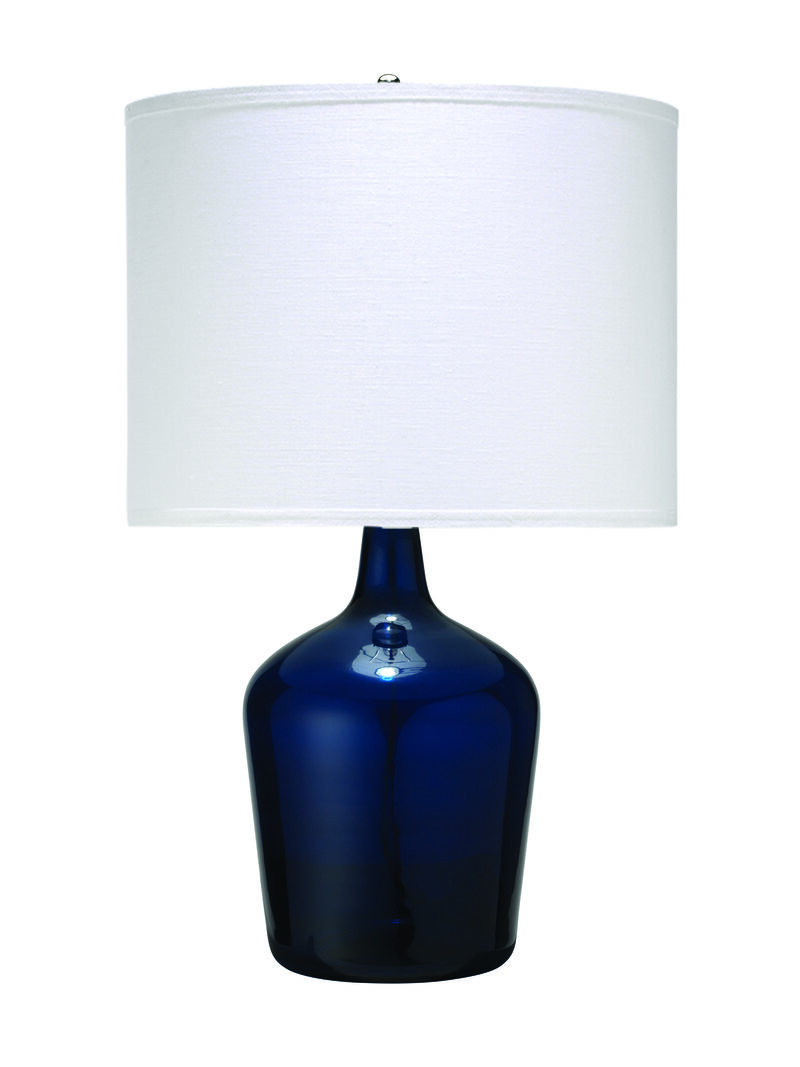 Plum Jar Glass Table Lamp, Linen Drum Shade