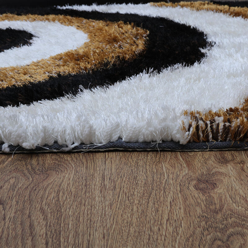 RUGSOTIC CARPETS HAND TUFTED SHAG POLYESTER ECO-FRIENDLY AREA RUGS  - 6'x9', Rectangle, Multicolor, Geometric Modern Design, High Pile Thick Handmade Anti Skid Rugs for Living Room K00082