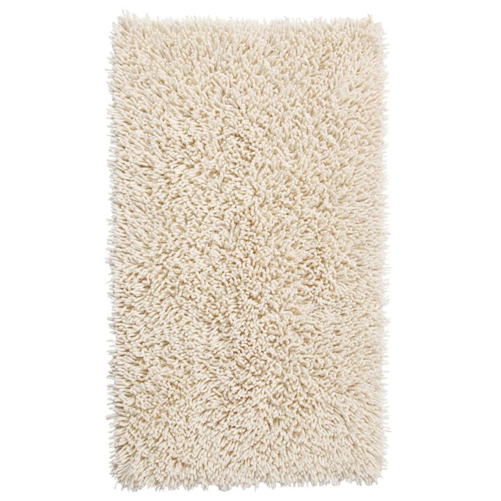 Knightsbridge Chenille Shaggy 220 GSF Non Skid Back Bath Rug 17 x 24 - Ivory