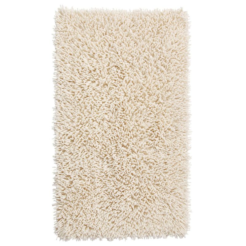 Knightsbridge Chenille Shaggy 220 GSF Non Skid Back Bath Rug 17 x 24 - Ivory