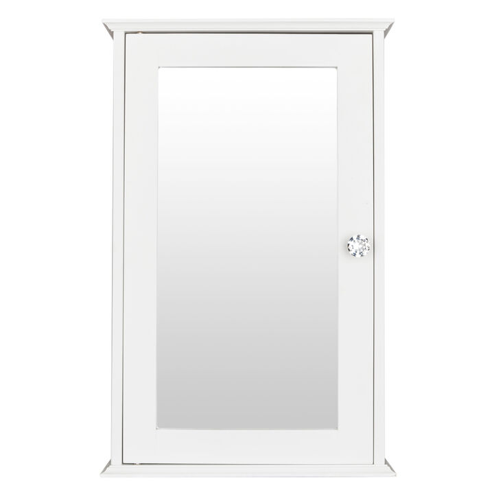 Wall-Mounted Bathroom Cabinet with Single Mirror Door & Shelf Space-Saving Storage Solution