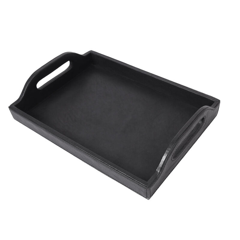 Ombra Leather Serving Tray - Black