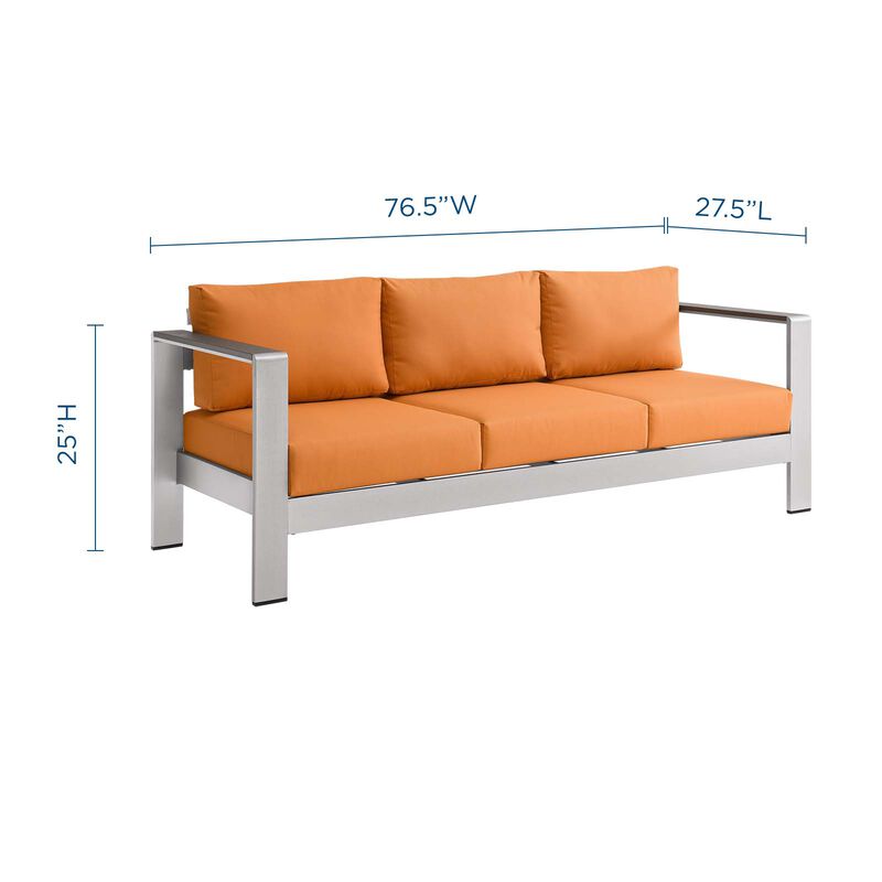 Modway - Shore Outdoor Patio Aluminum Sofa