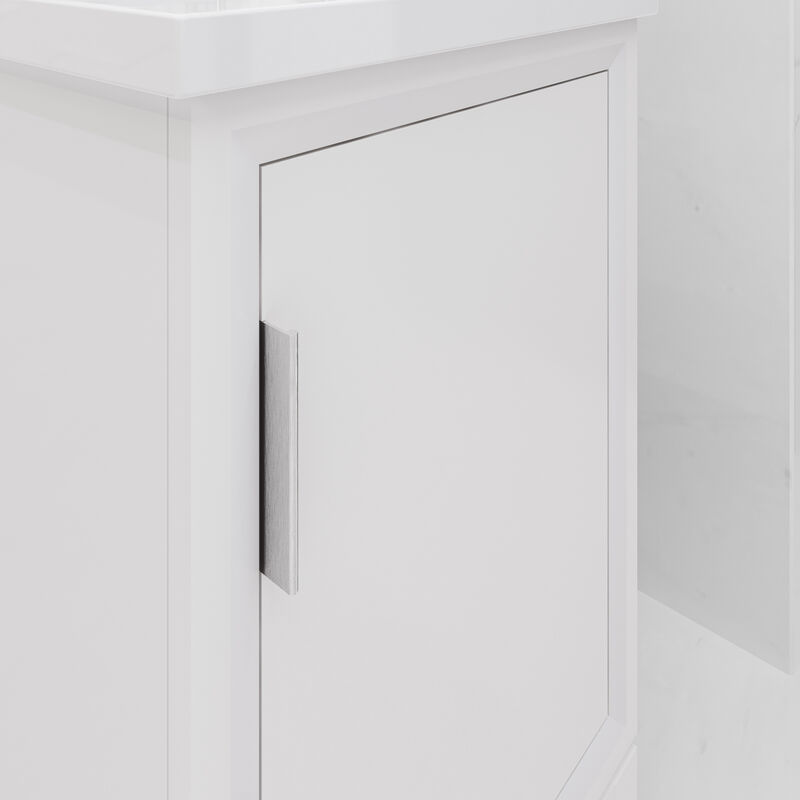 Elsa 20 In. Integrated Ceramic Sink Top Bath Vanity in Pure White
