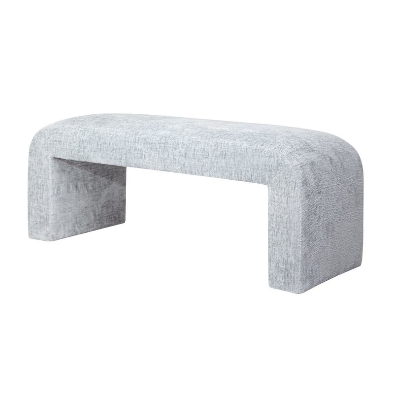 Jofran Sophia Modern Luxury Curved Upholstered Waterfall Jacquard Bench - Small