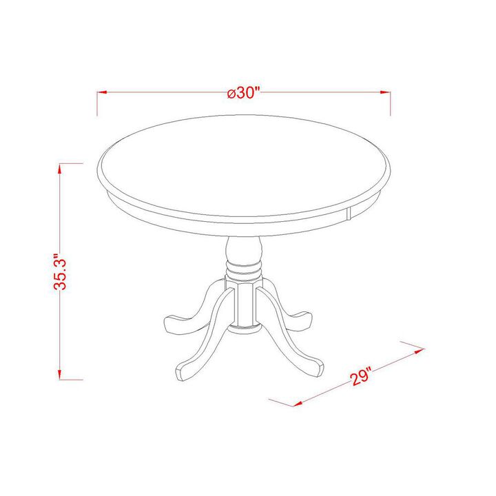 East West Furniture Eden  round  counter  height  table  finished  in  oak