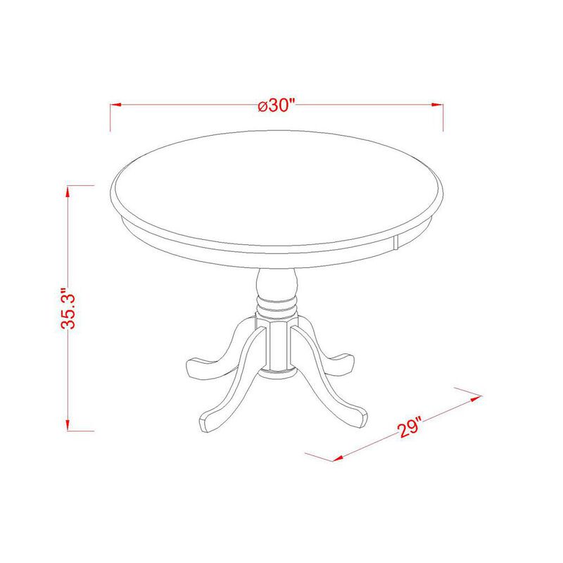 East West Furniture Eden  round  counter  height  table  finished  in  oak