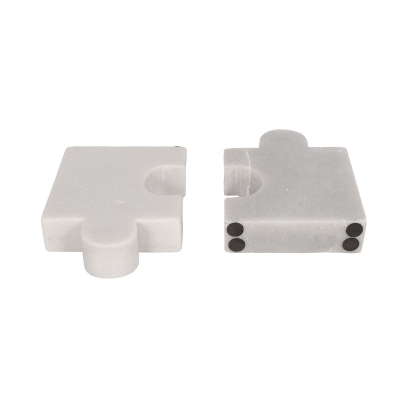 Puzzle Piece Marble Bookends