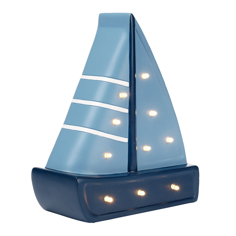 Lambs & Ivy Little Skipper Hand Painted Nautical Sailboat Table Top Lamp/Light