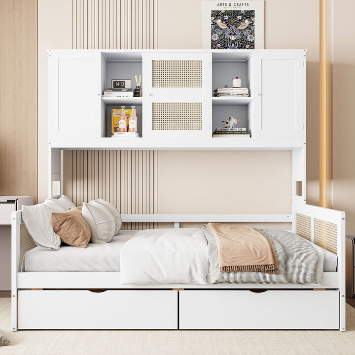 Merax Daybed Bed with 2 Drawers and Cabinet