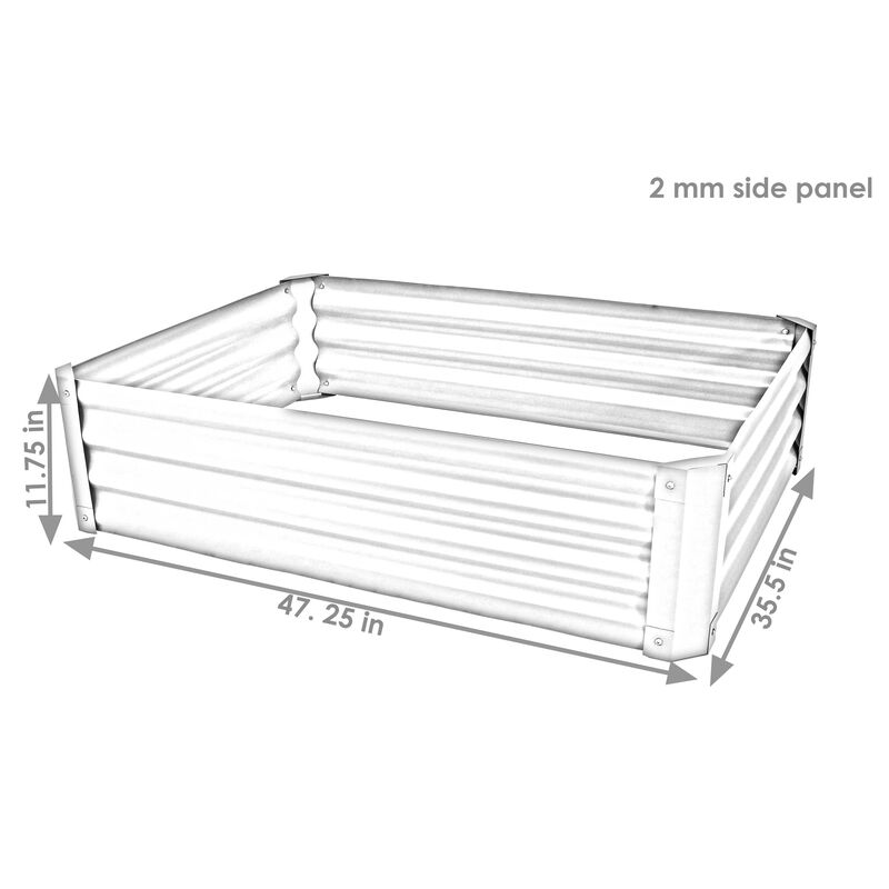 Sunnydaze Powder-Coated Steel Rectangle Raised Garden Bed - 47 in
