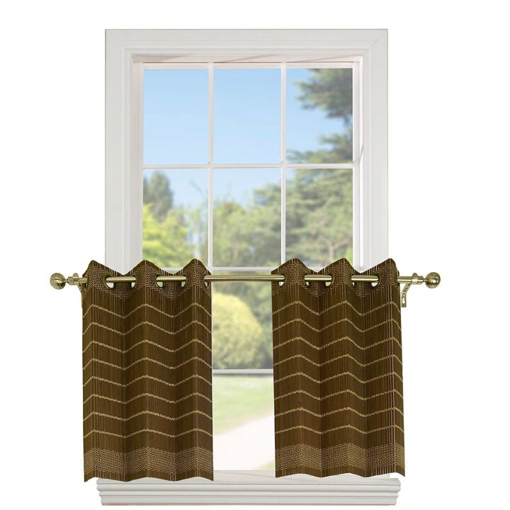 2 Bamboo Grommet Top Curtain Panels Grommets, 48" x 24"