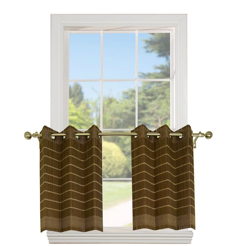 2 Bamboo Grommet Top Curtain Panels Grommets, 48" x 24"