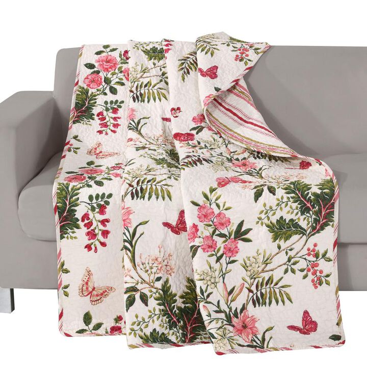 Greenland Home Fashion Butterflies Accessory Throw Blanket - Multi 50x60"