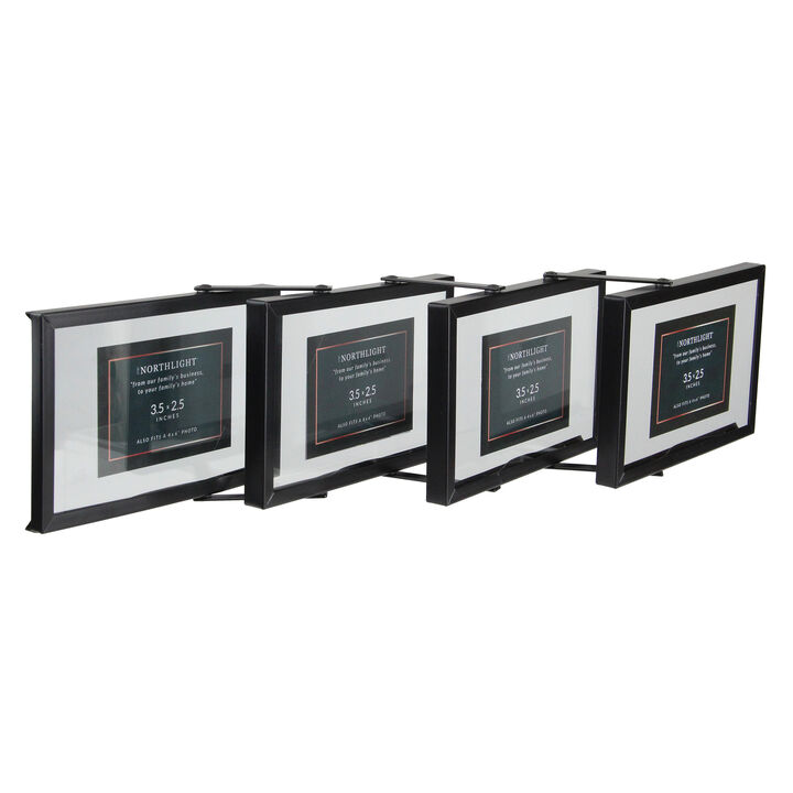 20" Contemporary Collapsible Rectangular 4" x 6" Photo Picture Frame - Black