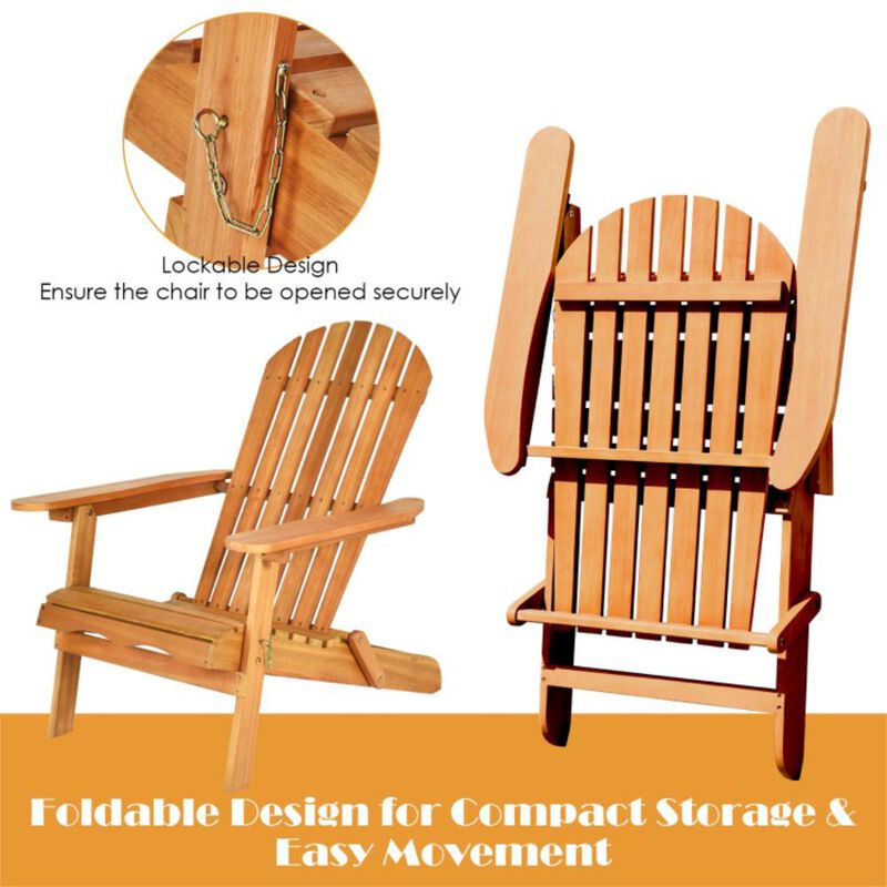 Hivvago 3 Pieces Adirondack Chair Set with Widened Armrest