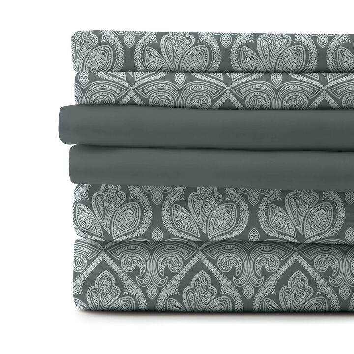 Lux Decor Collection Bed Sheets - Brushed Microfiber Paisley Sheet Set