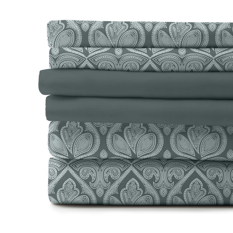 Lux Decor Collection Bed Sheets - Brushed Microfiber Paisley Sheet Set