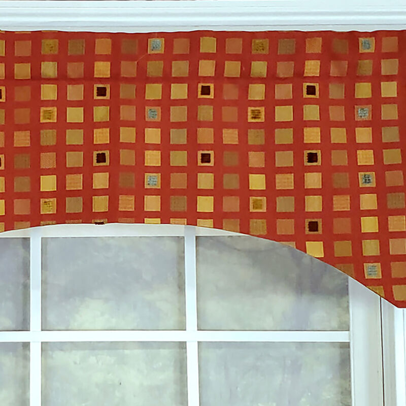RLF Home Modern Design Classic Fair And Square Arch Style Window Valance  50" x 17" Multicolor