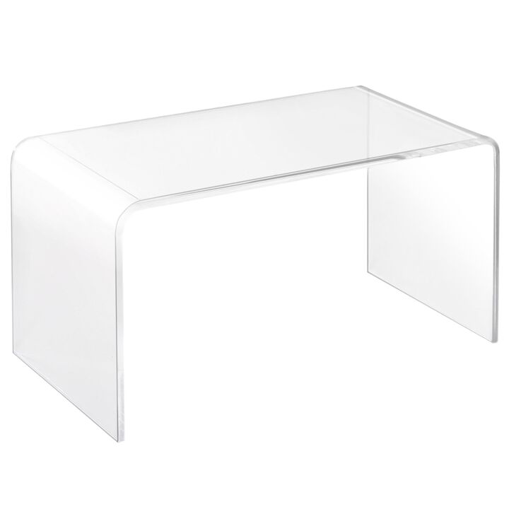 Modern Transparency: 32" Clear Acrylic C-Shaped Coffee Table