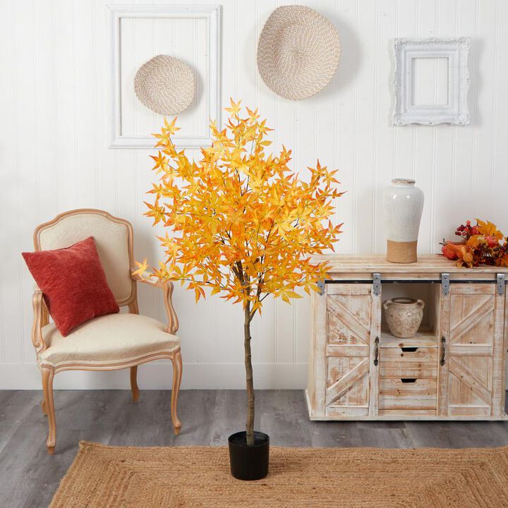 Hivvago 6 Feet Autumn Maple Artificial Tree