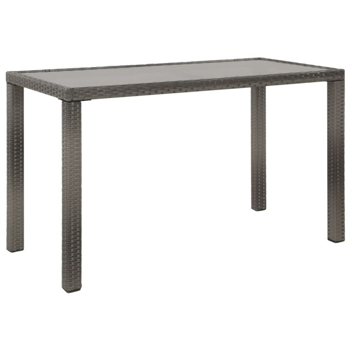 vidaXL 6 Piece Outdoor Dining Set with Cushions Poly Rattan Gray