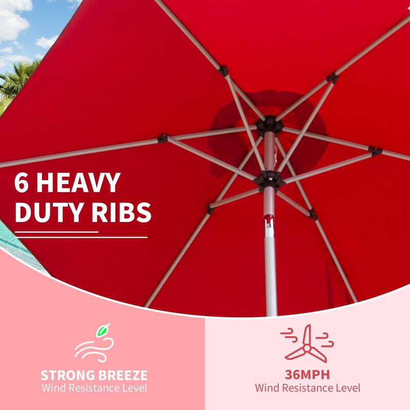 MONDAWE 7.5FT Patio Umbrella, Outdoor Table Umbrella with Push Button Tilt and Crank, UV Protection Waterproof Market Sun Umbrella with 8 Sturdy Ribs for Garden, Deck, Backyard, Pool