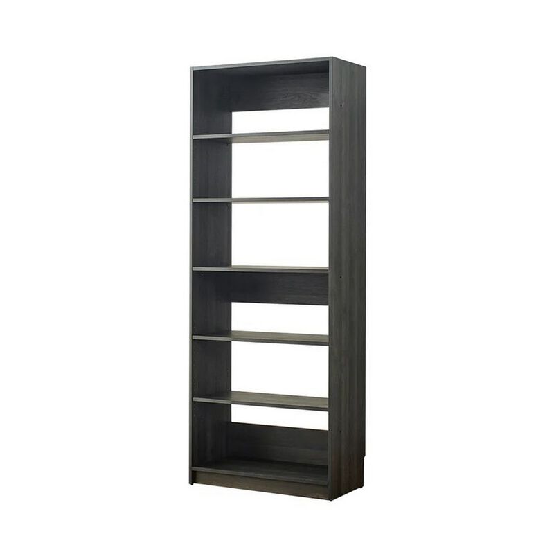 Dee Modular Closet System, 5 Tier Storage Shelves, Black Wood Finish