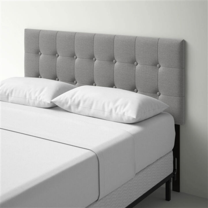 Fabric Upholstered Button Tufted Headboard for Modern Bedroom Decor