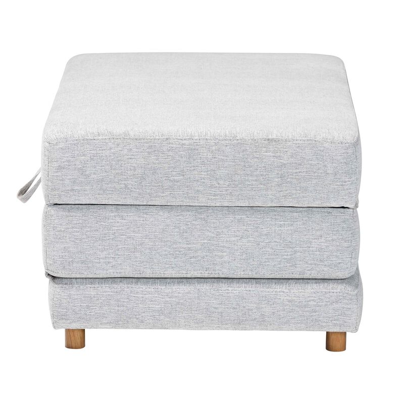 Baxton Studio Sabriel Modern Light Grey Fabric Convertible Sleeper Ottoman