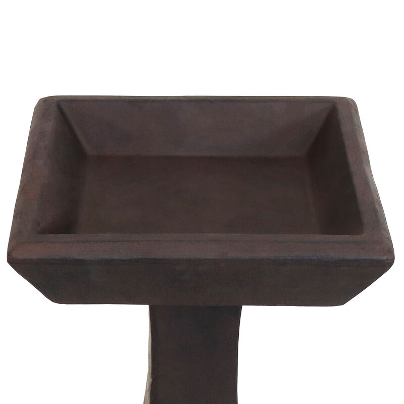 Sunnydaze Modern Glass Fiber Reinforced Concrete Bird Bath - 23 in - Dark
