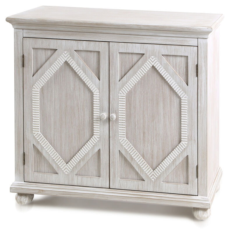 Brushed White Two Door Cabinet