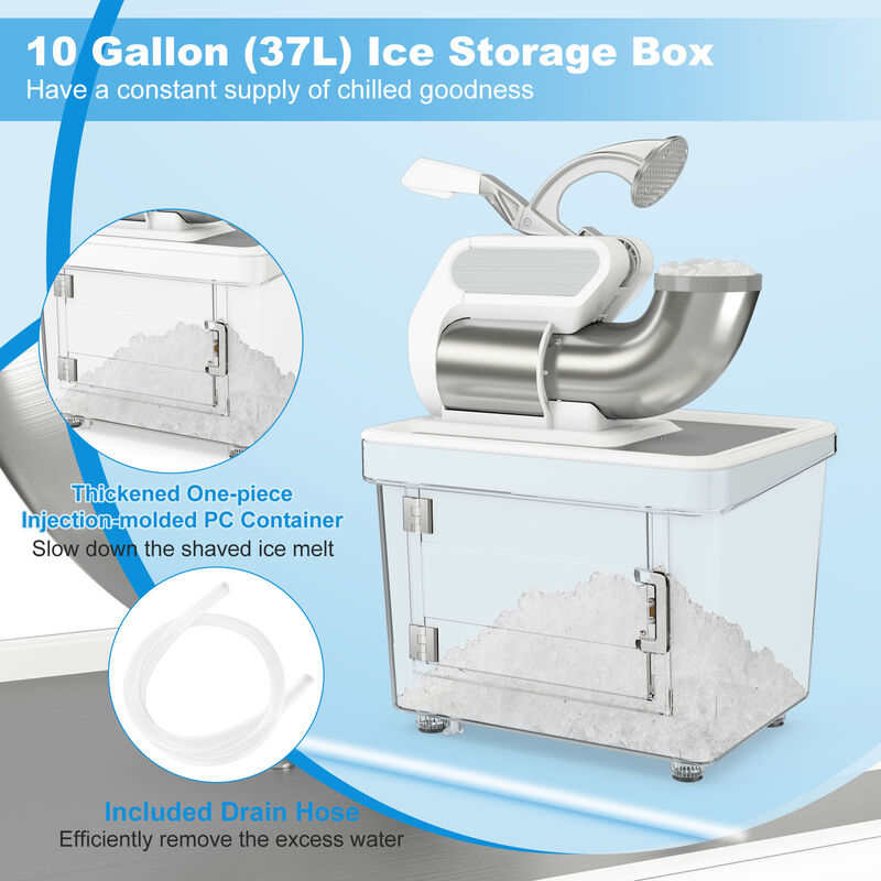 300W Commercial Ice Crusher with Dual Blades and Safety Switch