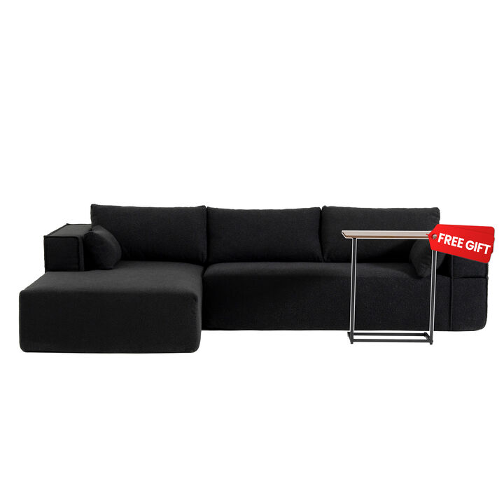 Merax Fully Compressed Modular Sectional Sofa with 1 Side Table