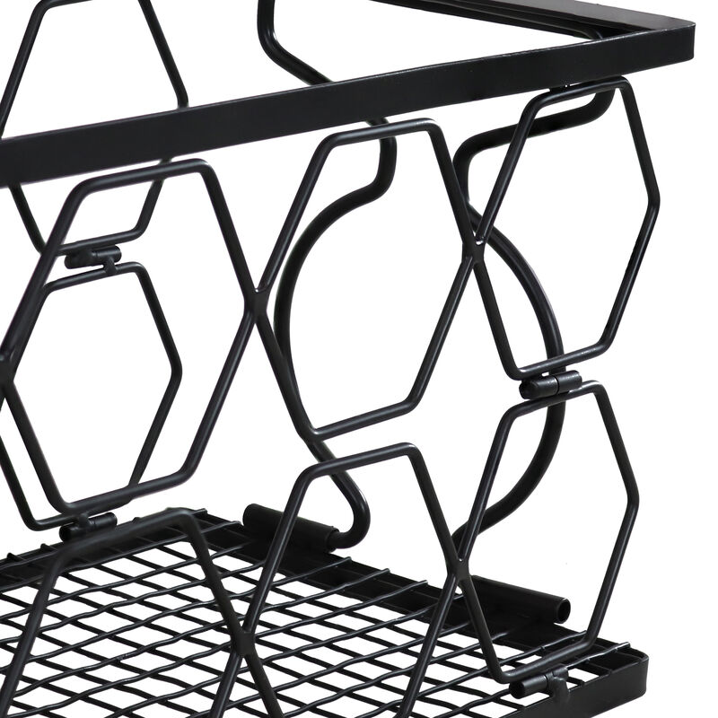 Sunnydaze 8-Bottle Collapsible Wire Tabletop Wine Rack - Black