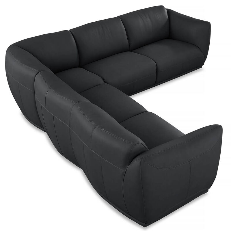 Moon Top Grain Leather Symmetrical Sectional