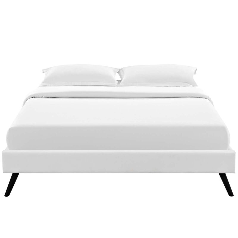 Modway - Loryn Full Vinyl Bed Frame with Round Splayed Legs White