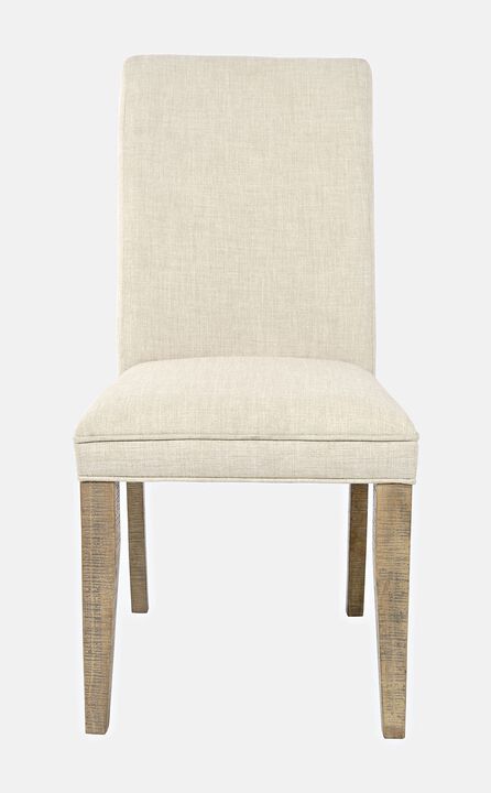 Carlyle Crossing Modern Rustic Distressed Pine Upholstered Parsons Dining Chair (Set of 2)