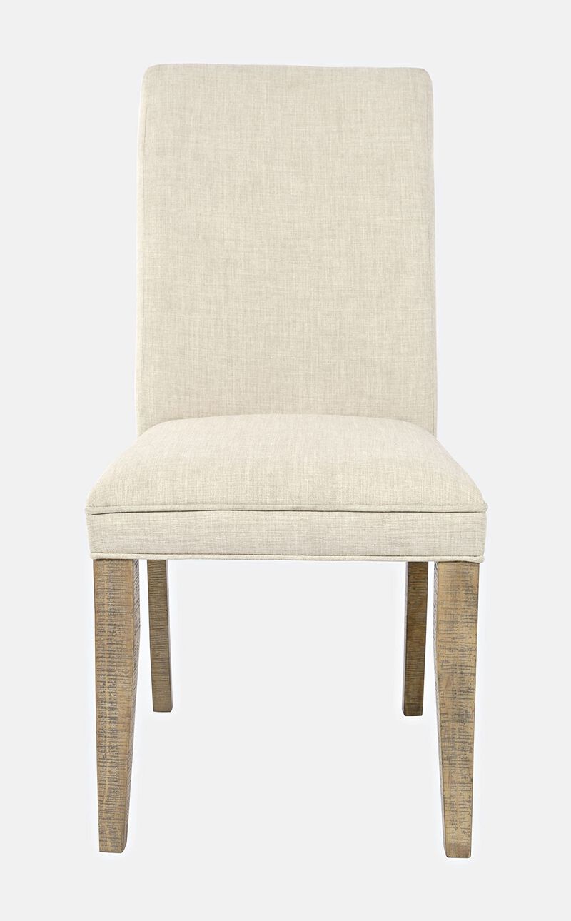 Carlyle Crossing Modern Rustic Distressed Pine Upholstered Parsons Dining Chair (Set of 2)
