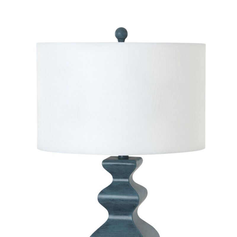 Lux Lighting Cyrus 32 Blue Polyresin Table lamp, (Set of 2)