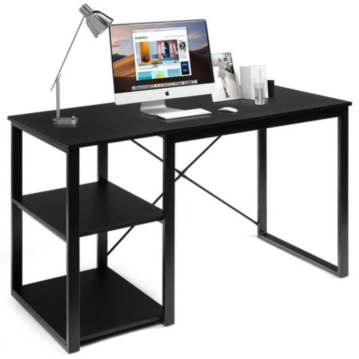 Computer Desk with Bamboo Top & 2 Storage Shelves