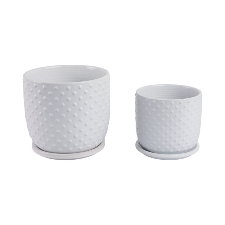 Tiny Dots Planter with Saucer Set