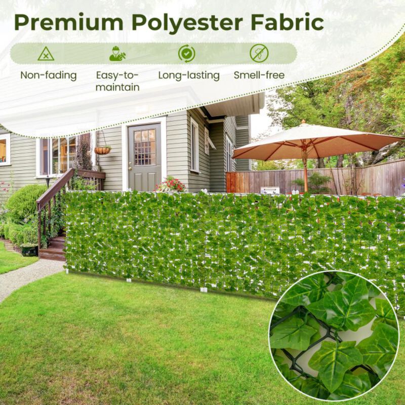 Hivvago 120 x 40 Inch Artificial Ivy Privacy Fence Faux Ivy Vines Covering